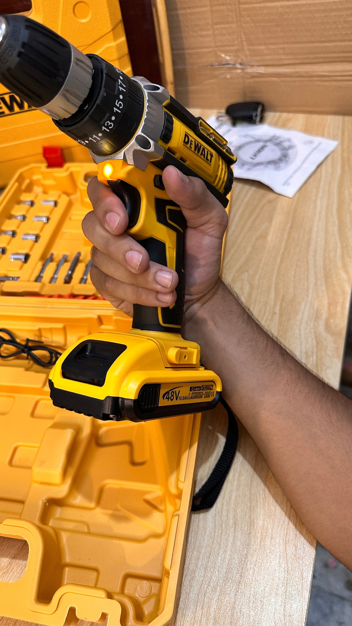 Rechargeable Drill and Tools Machine with Toolbox